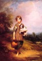 Chica de cabaña con perro y retrato de jarra Thomas Gainsborough